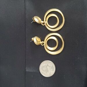Brushed, gold earrings